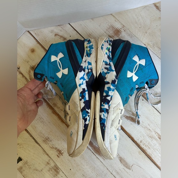 Under Armour Curry 2 Haight Street Blue & White Basketball Shoes hi-tops sz 11.5 - Picture 4 of 9